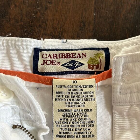 Caribbean Joe Woman let go White Cropped Pants size 10 In GUC - Picture 2 of 7